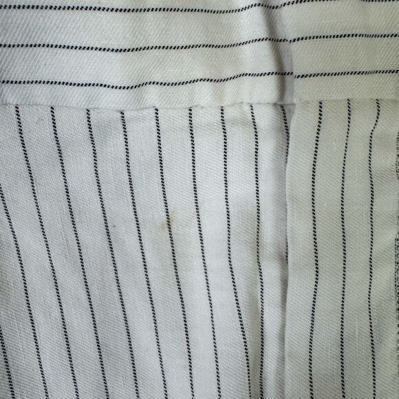 Madewell Pleated Trouser Pinstripe Linen Blend Shorts US Women's 6 - Picture 7 of 8